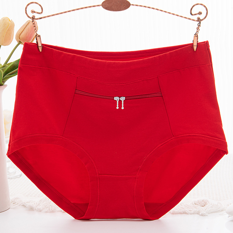 Sieviešu kokvilnas biksītes ar lielu kabatu un rāvējslēdzēju, augsta josta, adīta apakšveļa ar kokvilnas odere