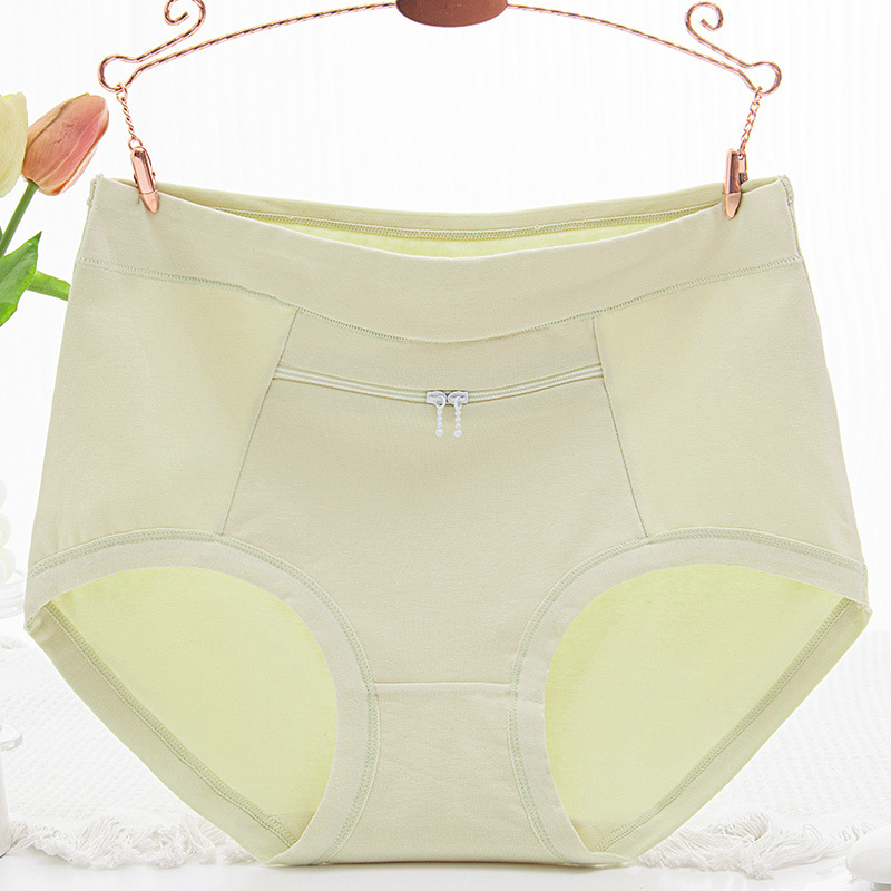 Sieviešu kokvilnas biksītes ar lielu kabatu un rāvējslēdzēju, augsta josta, adīta apakšveļa ar kokvilnas odere