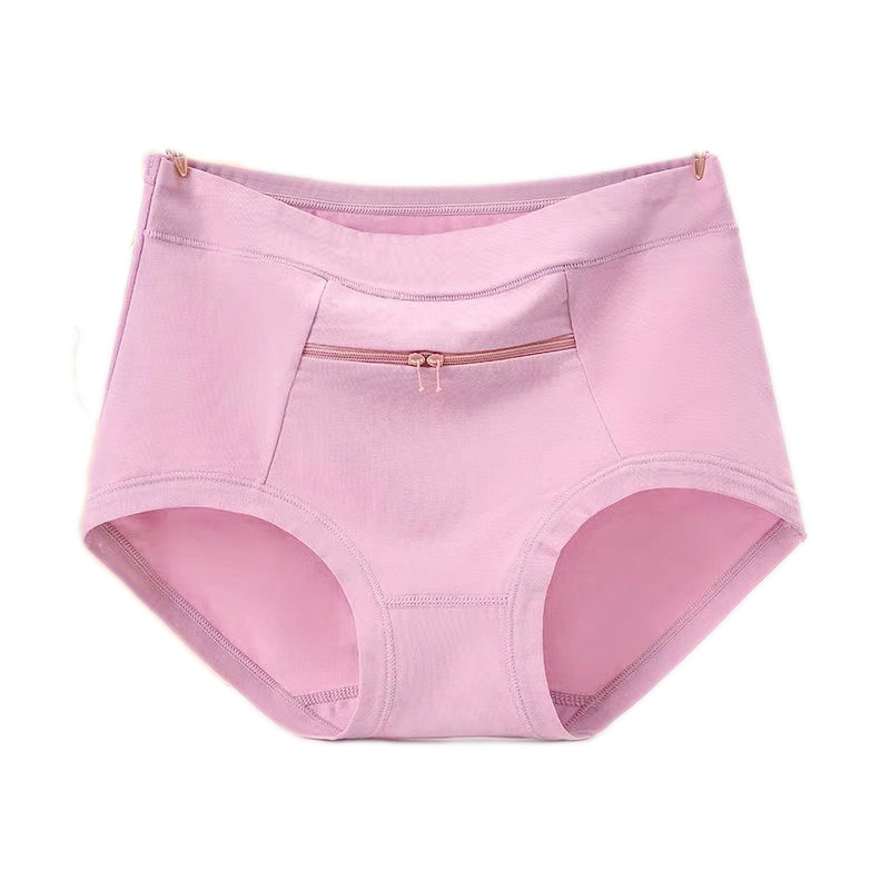 Sieviešu kokvilnas biksītes ar lielu kabatu un rāvējslēdzēju, augsta josta, adīta apakšveļa ar kokvilnas odere