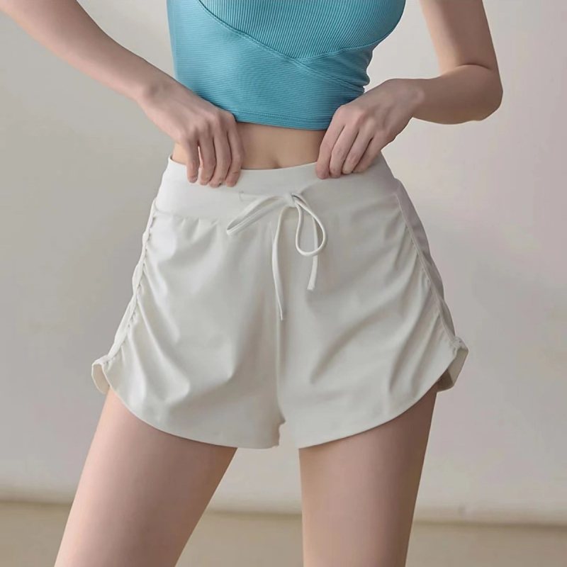 Sieviešu sporta šorti ar augstu jostu un šņori, 3/4 garums, necaurlaidīgi, 80% neilons + 20% spandeks