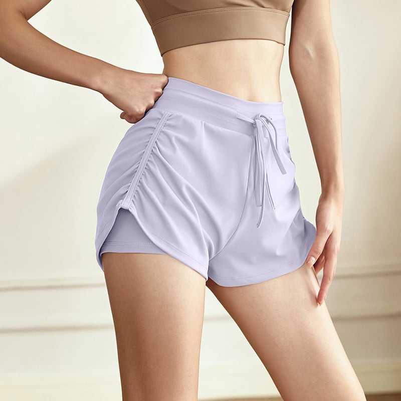 Sieviešu sporta šorti ar augstu jostu un šņori, 3/4 garums, necaurlaidīgi, 80% neilons + 20% spandeks
