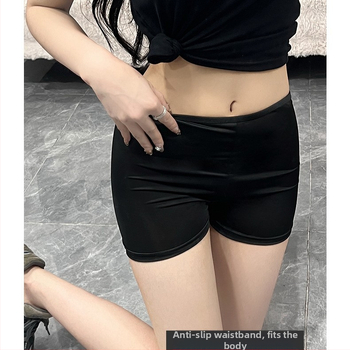 Sieviešu drošības šorti – vidukļa vidējā līmenī, anti-izliekšanās, adīti ledus zīda audumi, 75% neilons