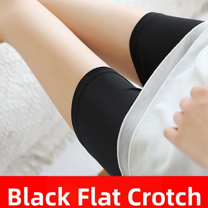 Sieviešu drošības šorti – vidukļa vidējā līmenī, anti-izliekšanās, adīti ledus zīda audumi, 75% neilons