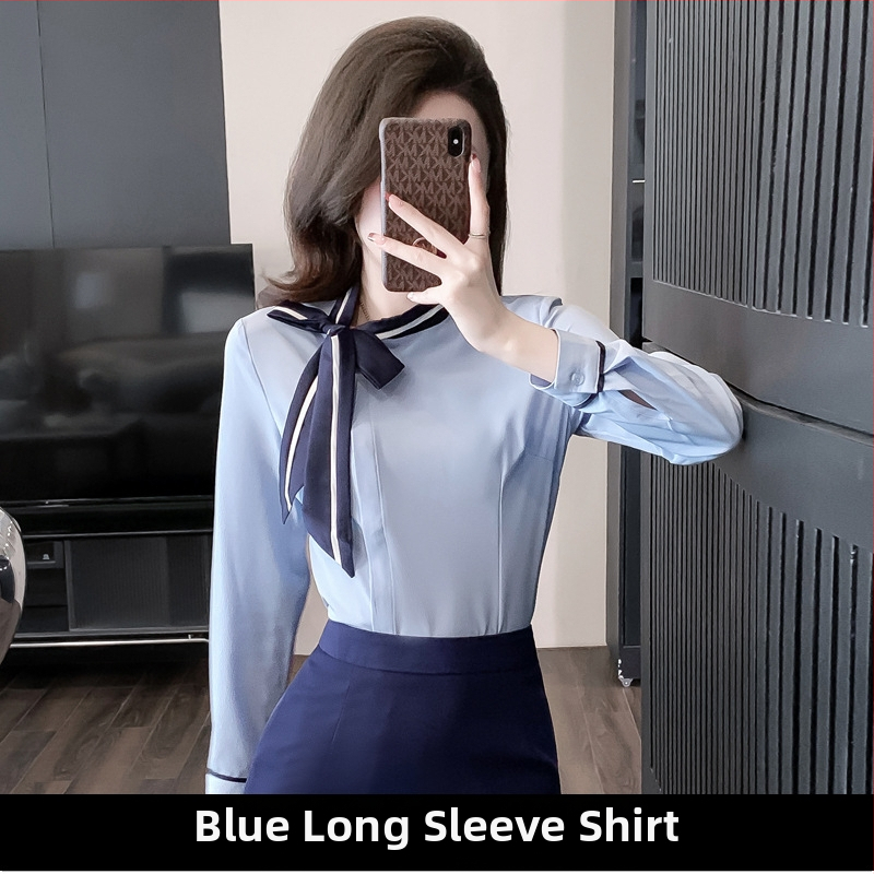 OL uniformas komplekts: blūze ar īsu svārku, regulāras piedurknes, 3/4 garuma piedurknes, OL commuter stilā, poliesteru maisījums 30–50%, pavasaris 2024