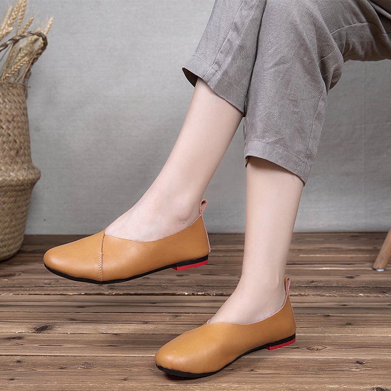 Ženske kožne cipele u retro stilu, gornji dio od dvostruke kože, okrugli vrh, niska potpetica 1-3 cm, gumeni đon, prozračnost