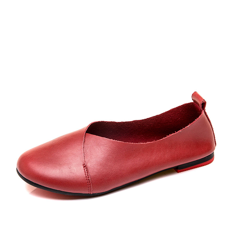 Ženske kožne cipele u retro stilu, gornji dio od dvostruke kože, okrugli vrh, niska potpetica 1-3 cm, gumeni đon, prozračnost