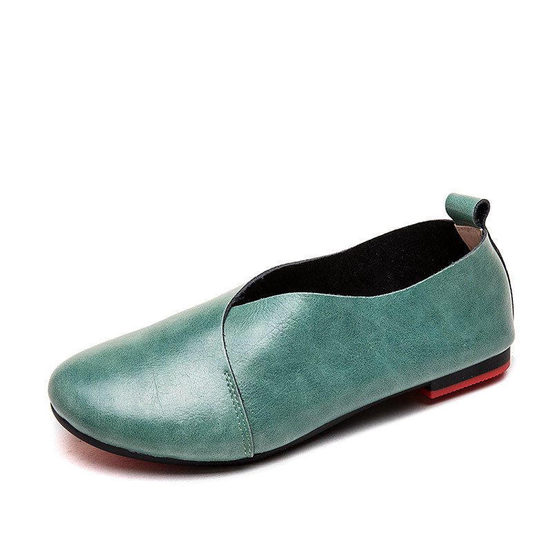 Ženske kožne cipele u retro stilu, gornji dio od dvostruke kože, okrugli vrh, niska potpetica 1-3 cm, gumeni đon, prozračnost