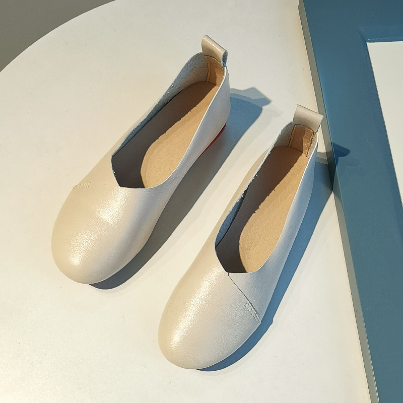 Ženske kožne cipele u retro stilu, gornji dio od dvostruke kože, okrugli vrh, niska potpetica 1-3 cm, gumeni đon, prozračnost