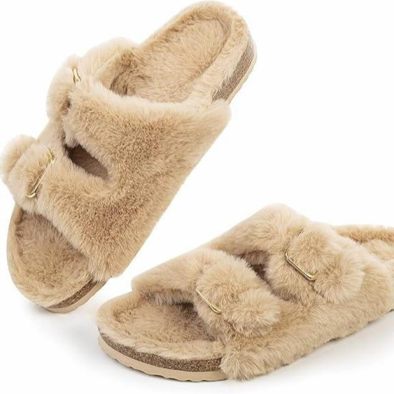 Moters pūkuotos šlepetės rudens–žiemos sezonui — viršus: Shih Tzu; padas: kanapė; pado storis: 0–3 cm; plokščias padas