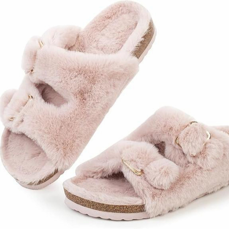 Moters pūkuotos šlepetės rudens–žiemos sezonui — viršus: Shih Tzu; padas: kanapė; pado storis: 0–3 cm; plokščias padas