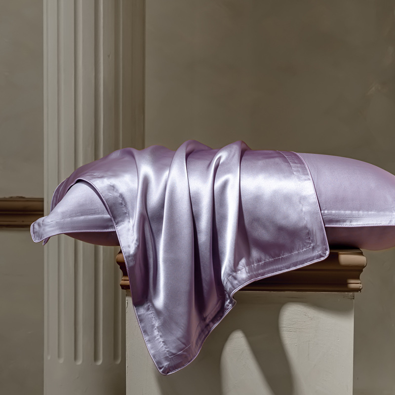 Fețe de pernă din mătase Mulberry, 40 momme, 6A, 100% mătase, țesătură simplă, vopsire reactive, stil modern minimalist, set de două