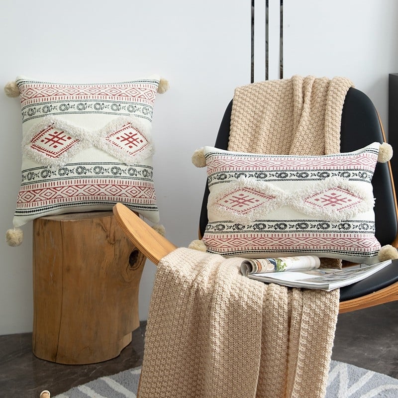 Nordijski šareni jastuk za kauč s resama, jastuk za bay window, navlaka od poliestera, PP pamuk punilo