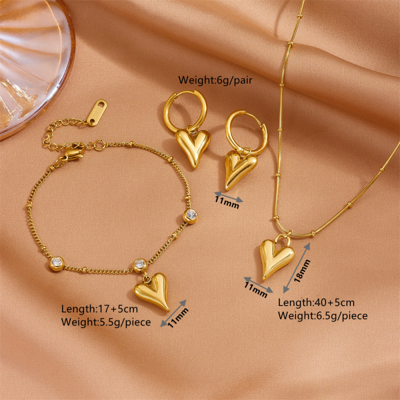 Gležnjača narukvica s srcolnim motívom i rhinestones od nehrđajućeg čelika (Stil light luxury, Brand: loph, Težina: 11 g)