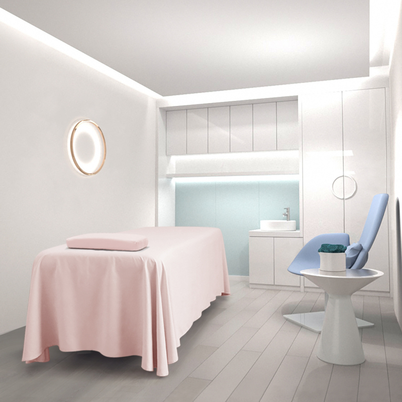 Navlaka za krevet za salon ljepote, jednodjelna minimalistička, zakrivljeni donji rub