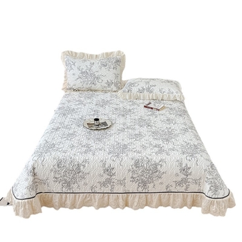 Set de pat din bumbac, din patru piese, cu model plante și flori, stil minimalist, greutate 4000–4500 g/m²