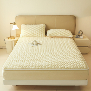 Cearșaf cu elastic din fleece de lapte, culoare solidă, margine cusută, vopsire reactivă, 1000–1500 g, stil modern minimalist