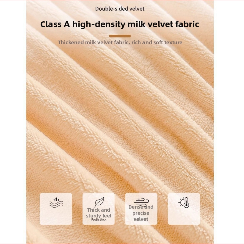 Cearșaf cu elastic din fleece de lapte, culoare solidă, margine cusută, vopsire reactivă, 1000–1500 g, stil modern minimalist