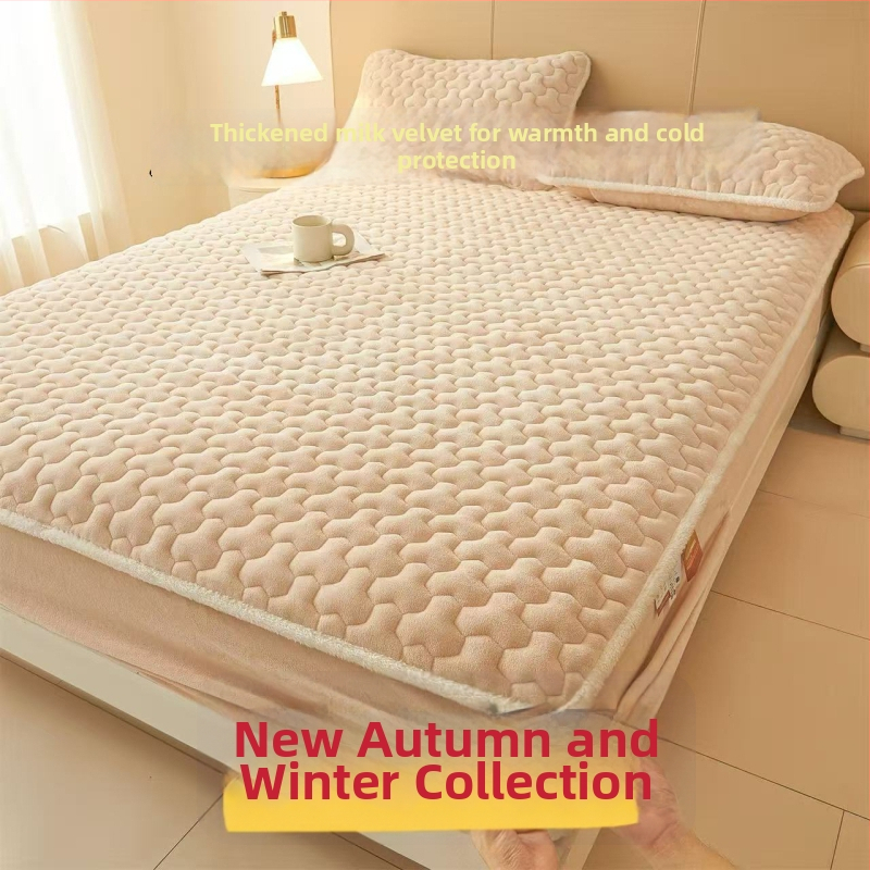 Cearșaf cu elastic din fleece de lapte, culoare solidă, margine cusută, vopsire reactivă, 1000–1500 g, stil modern minimalist