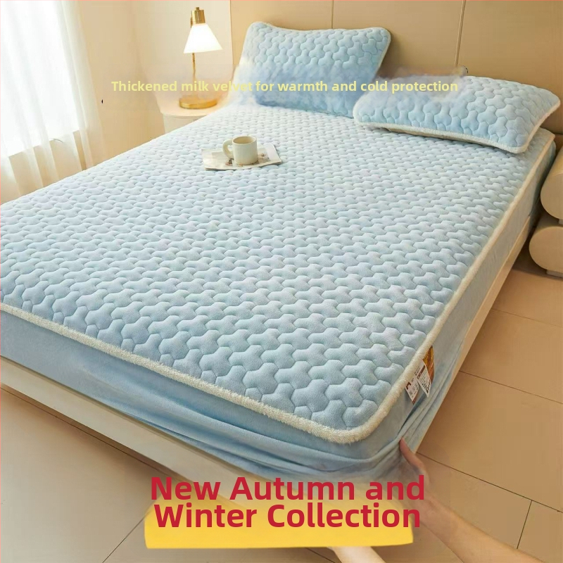 Cearșaf cu elastic din fleece de lapte, culoare solidă, margine cusută, vopsire reactivă, 1000–1500 g, stil modern minimalist