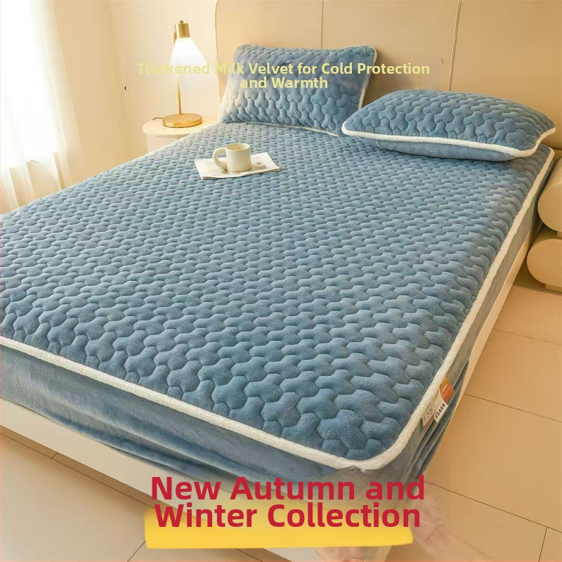 Cearșaf cu elastic din fleece de lapte, culoare solidă, margine cusută, vopsire reactivă, 1000–1500 g, stil modern minimalist