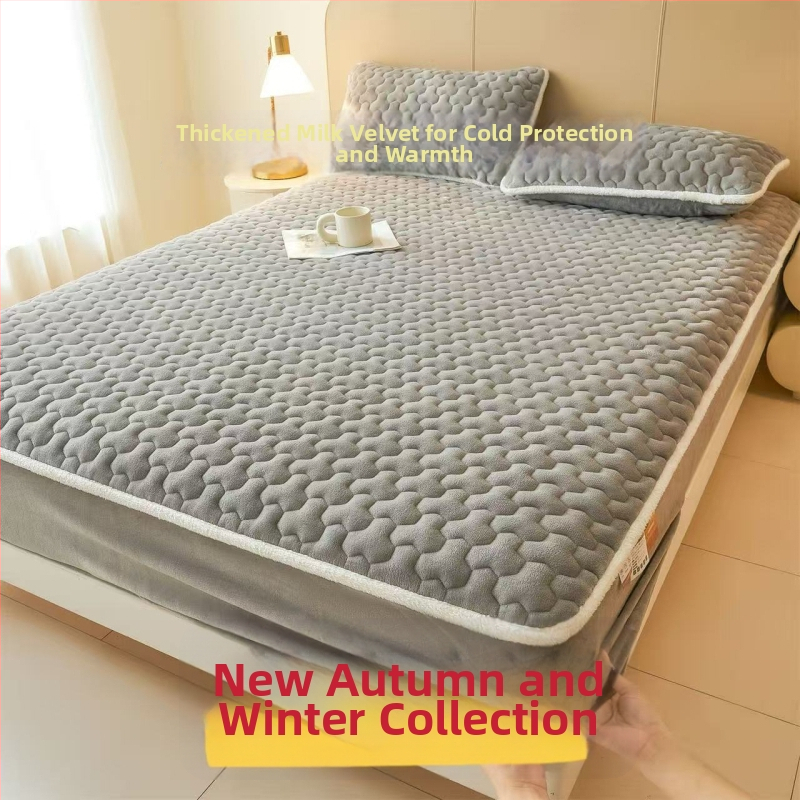 Cearșaf cu elastic din fleece de lapte, culoare solidă, margine cusută, vopsire reactivă, 1000–1500 g, stil modern minimalist
