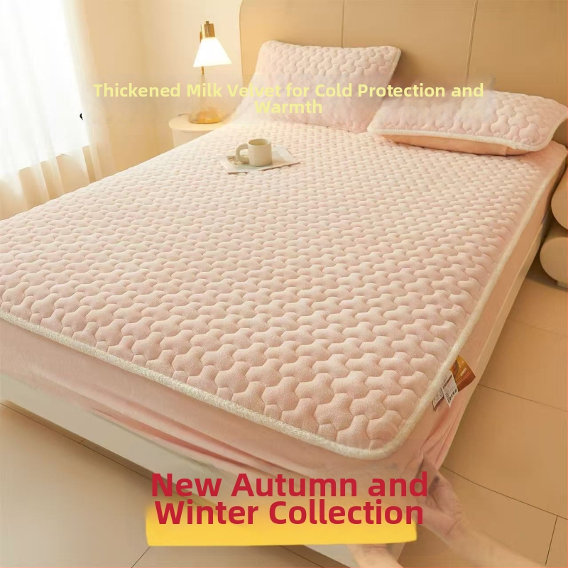Cearșaf cu elastic din fleece de lapte, culoare solidă, margine cusută, vopsire reactivă, 1000–1500 g, stil modern minimalist