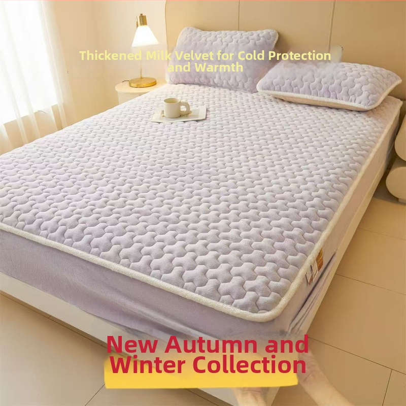 Cearșaf cu elastic din fleece de lapte, culoare solidă, margine cusută, vopsire reactivă, 1000–1500 g, stil modern minimalist