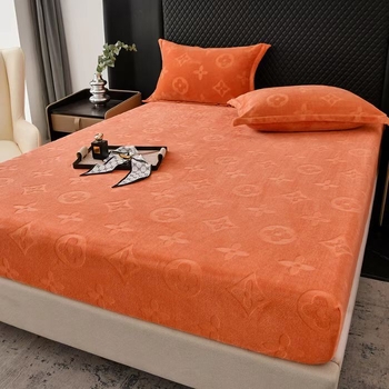 Set de acoperire pat din catifea lapte, 3 piese, imprimare reactive, cusut, personalizabil, stil modern minimalist