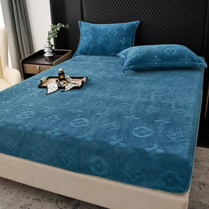 Set de acoperire pat din catifea lapte, 3 piese, imprimare reactive, cusut, personalizabil, stil modern minimalist
