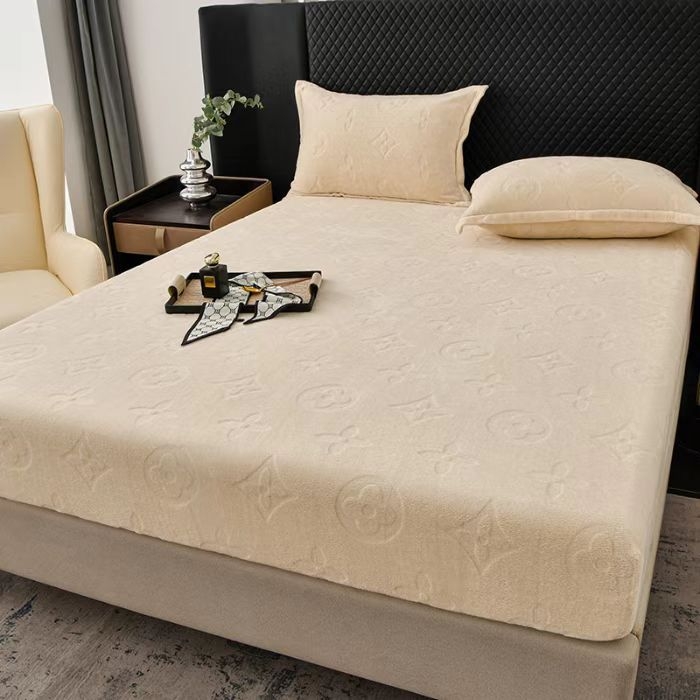 Set de acoperire pat din catifea lapte, 3 piese, imprimare reactive, cusut, personalizabil, stil modern minimalist