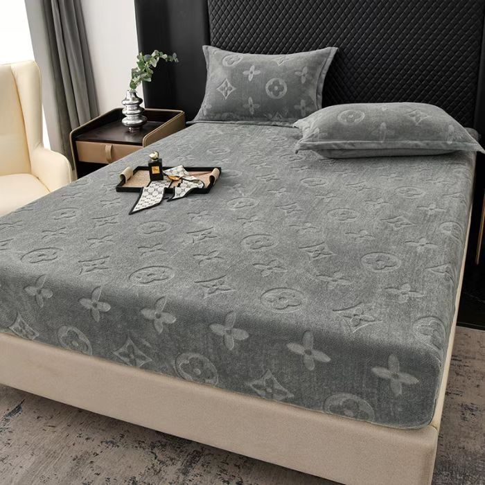 Set de acoperire pat din catifea lapte, 3 piese, imprimare reactive, cusut, personalizabil, stil modern minimalist