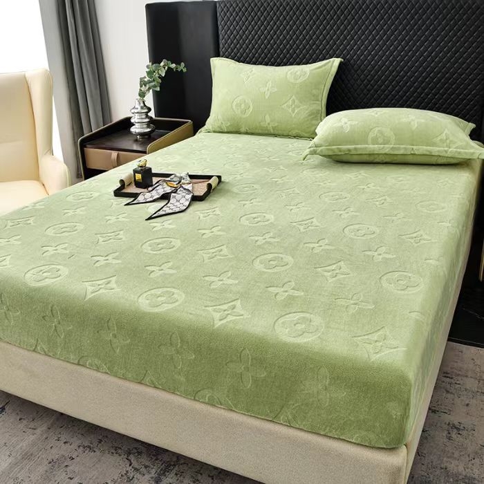Set de acoperire pat din catifea lapte, 3 piese, imprimare reactive, cusut, personalizabil, stil modern minimalist