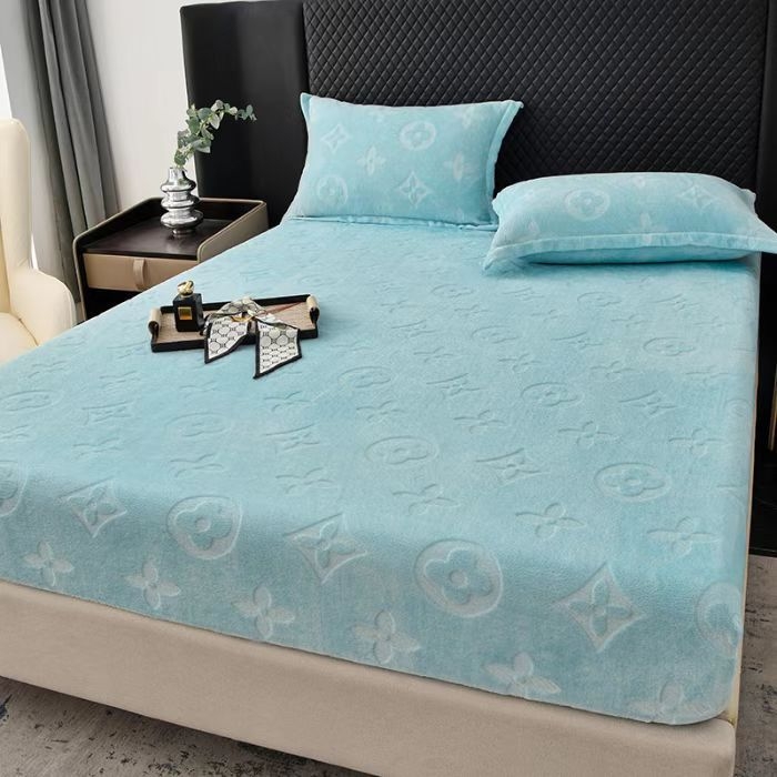 Set de acoperire pat din catifea lapte, 3 piese, imprimare reactive, cusut, personalizabil, stil modern minimalist