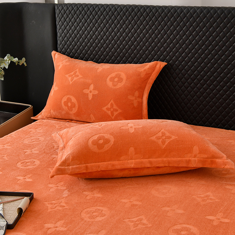 Set de acoperire pat din catifea lapte, 3 piese, imprimare reactive, cusut, personalizabil, stil modern minimalist