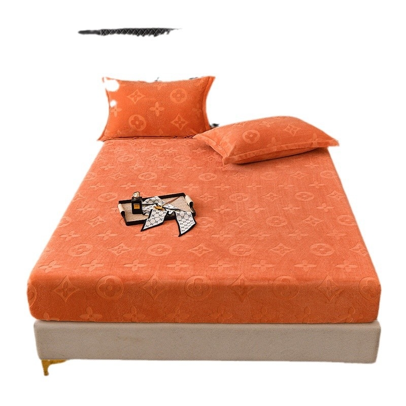 Set de acoperire pat din catifea lapte, 3 piese, imprimare reactive, cusut, personalizabil, stil modern minimalist