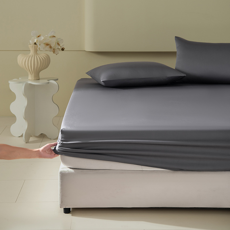 Cearșaf cu elastic din bumbac cu fibre lungi, țesătură twill, vopsire reactivă, 120 fire, model solid