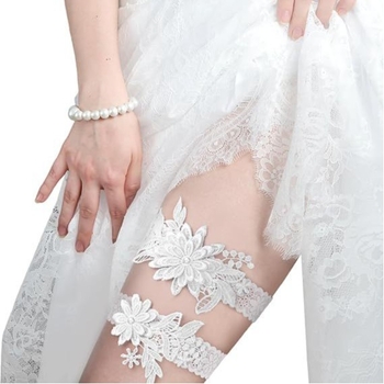 Inel de gleznă din țesătură pentru mirese, stil feminin, accesoriu de nuntă pentru picior