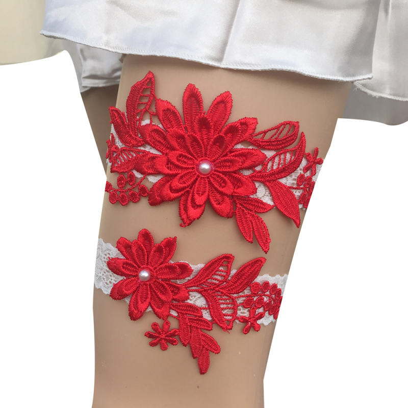 Inel de gleznă din țesătură pentru mirese, stil feminin, accesoriu de nuntă pentru picior