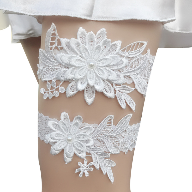 Inel de gleznă din țesătură pentru mirese, stil feminin, accesoriu de nuntă pentru picior