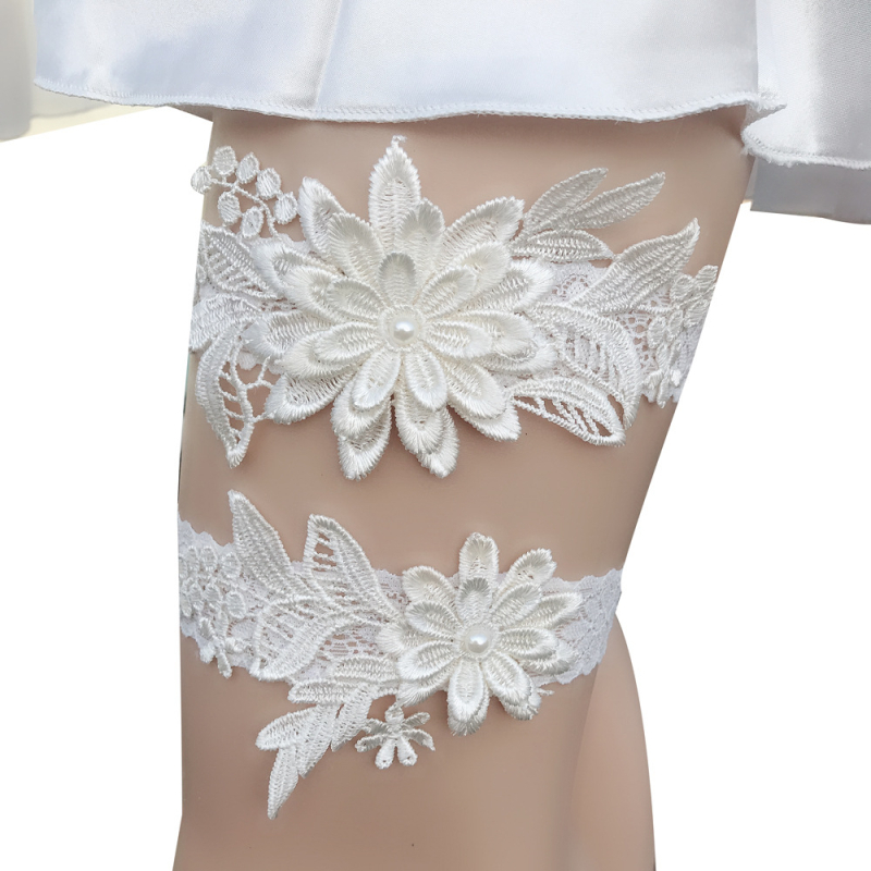 Inel de gleznă din țesătură pentru mirese, stil feminin, accesoriu de nuntă pentru picior