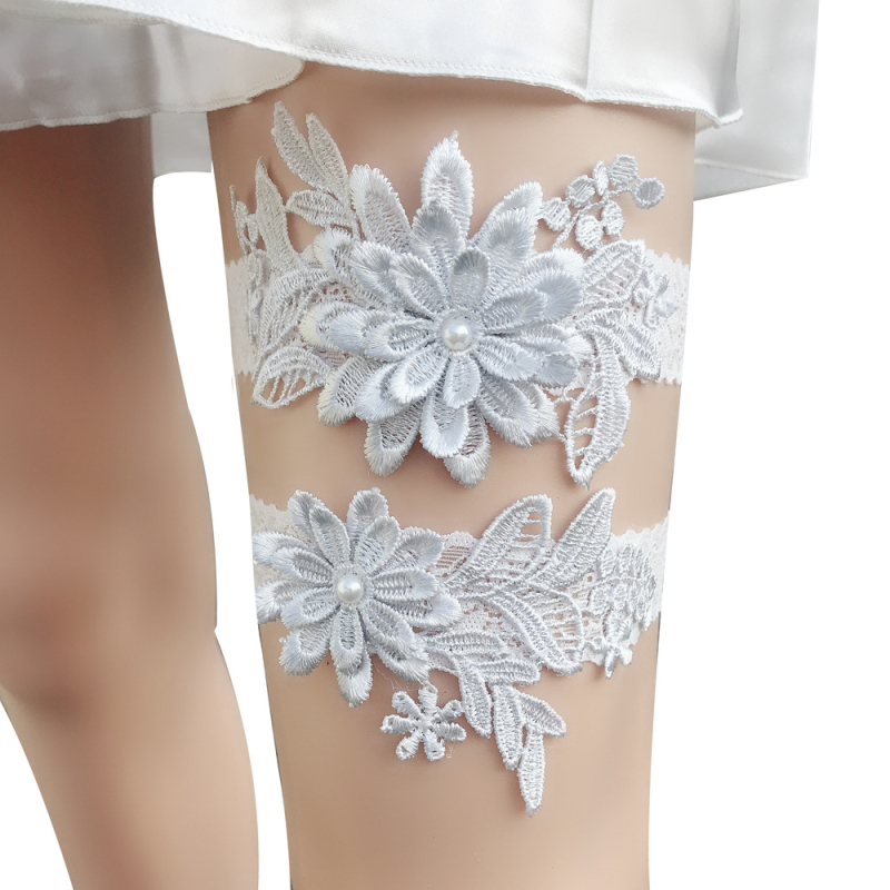 Inel de gleznă din țesătură pentru mirese, stil feminin, accesoriu de nuntă pentru picior