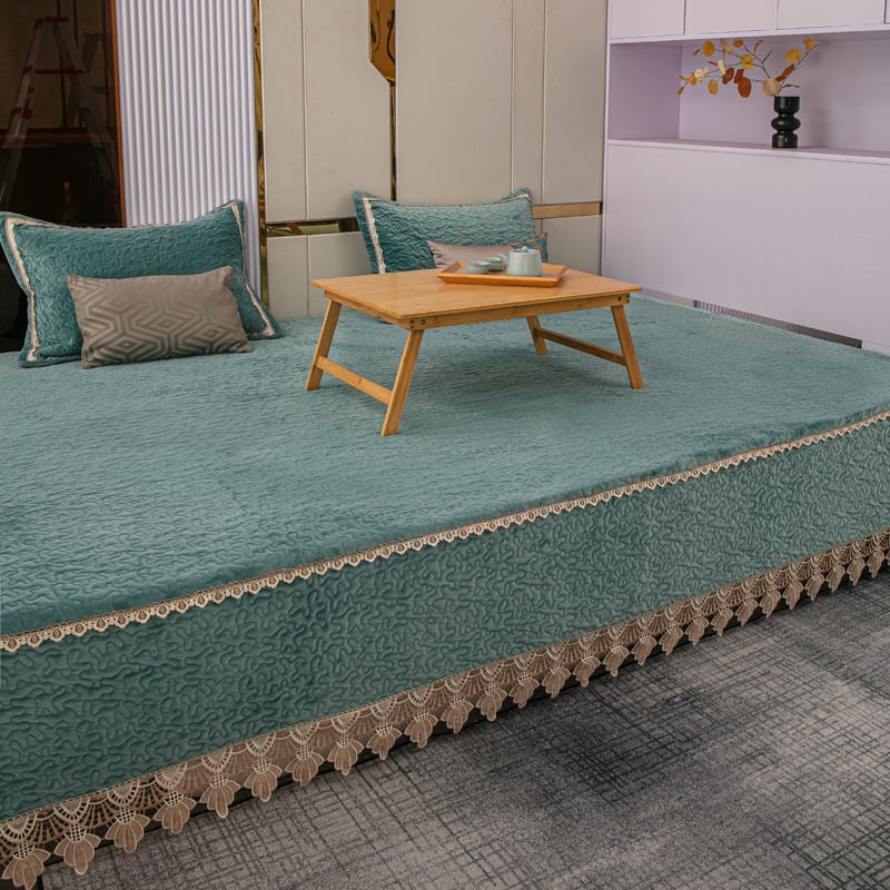 Tatami pokrivač od mliječnog velura, moderan minimalistički stil, antistatičan, protuklizni, visoka gustoća, jednobojan