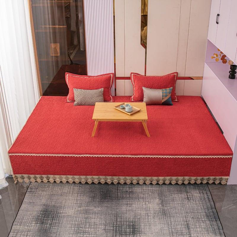 Tatami pokrivač od mliječnog velura, moderan minimalistički stil, antistatičan, protuklizni, visoka gustoća, jednobojan