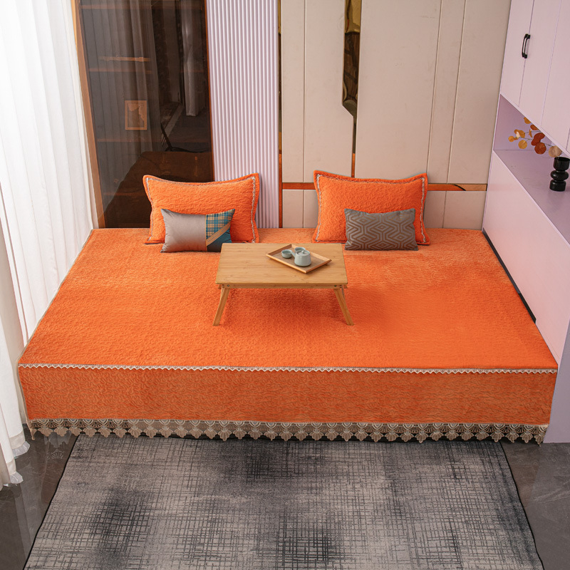 Tatami pokrivač od mliječnog velura, moderan minimalistički stil, antistatičan, protuklizni, visoka gustoća, jednobojan