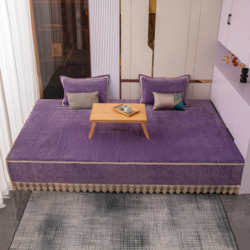 Tatami pokrivač od mliječnog velura, moderan minimalistički stil, antistatičan, protuklizni, visoka gustoća, jednobojan