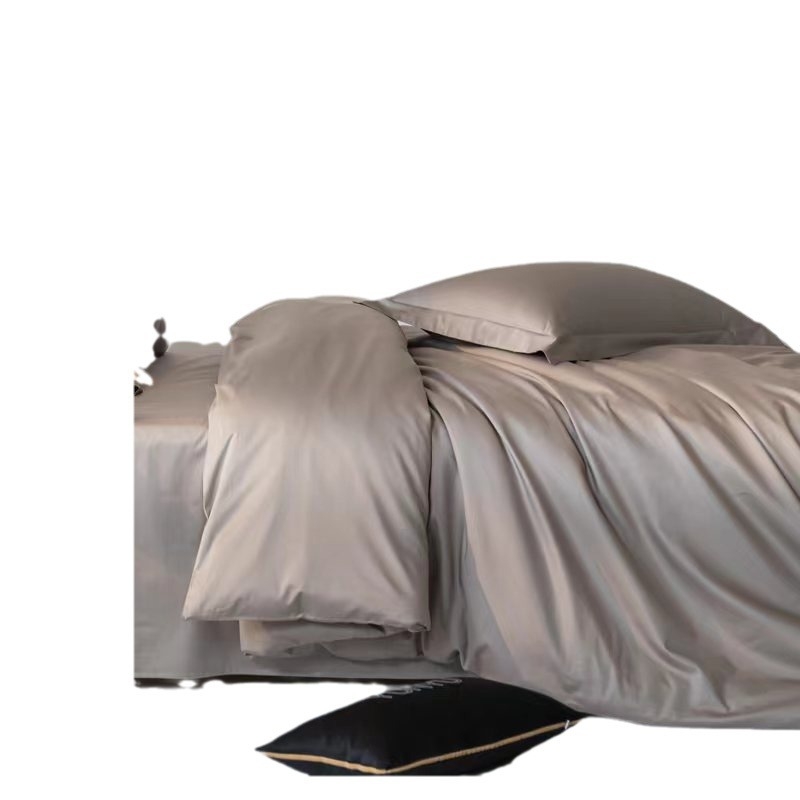 Négy részes ágyneműkészlet hosszú szálú pamutból, 140-count, szatén szövés, reaktív nyomtatás és festés, készlet súlya 2500-3000 g