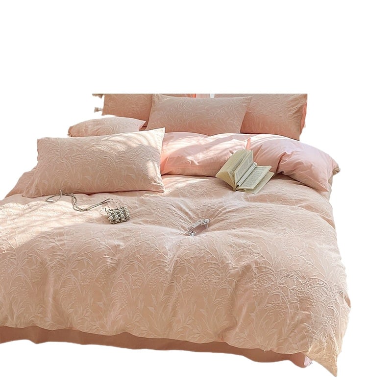 Ice Star négy részes pamut ágynemű garnitúra, jacquard szövés, reaktív nyomtatás, súly 2000–2500 g, növény- és virágminta