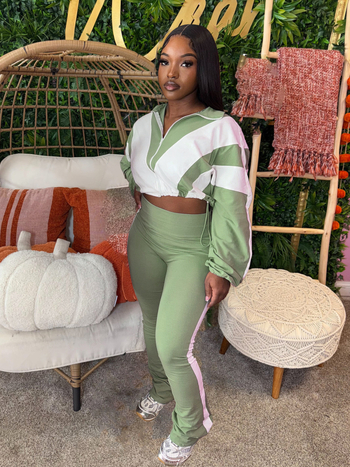 Casual kostim s kardiganom za žene — jednobojni top, poliester 95%+, spandeks <30%, dugi rukavi, jesen 2025, svjež i sladak stil