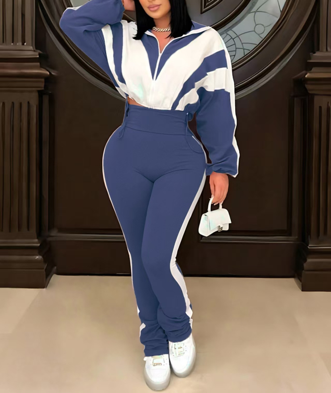 Casual kostim s kardiganom za žene — jednobojni top, poliester 95%+, spandeks <30%, dugi rukavi, jesen 2025, svjež i sladak stil