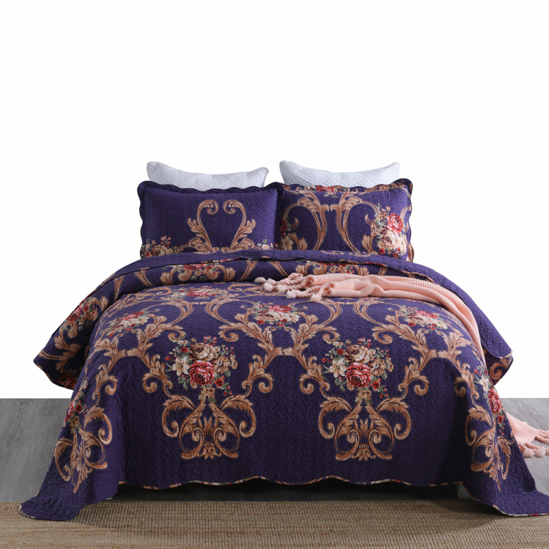 Milaia twill pamukni set posteljine, s cvjetnim uzorkom, quiltan, 3 ili 4 dijela